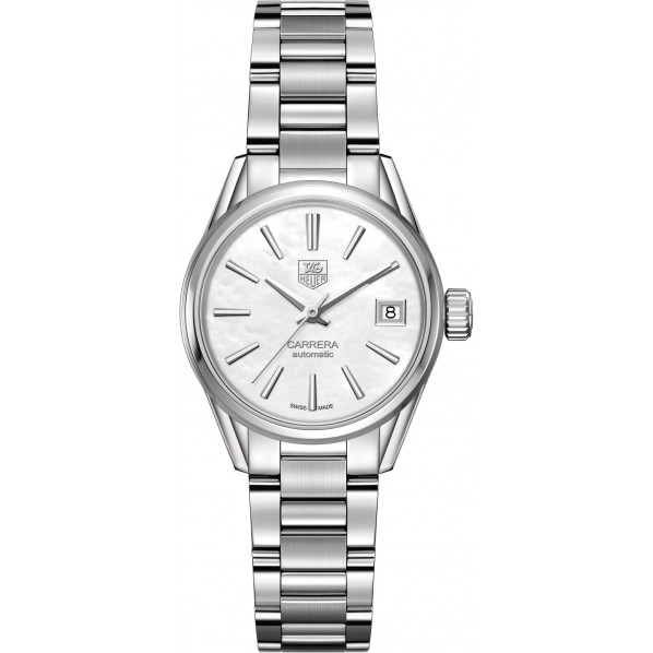 TagHeuer femme Carrera automatique acier cadran nacre